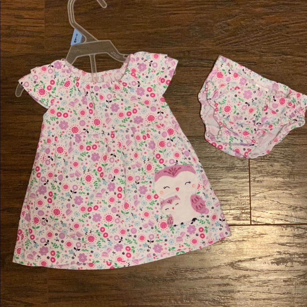 Owl dress with floral detailing